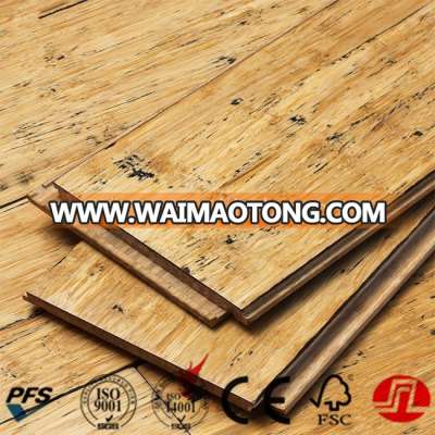 Preventing distressed strand woven natural bamboo click flooring