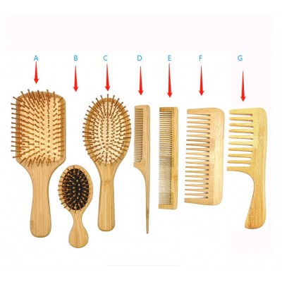 Free Samples 2021 Eco Friendly Reusable Amazon Best Seller Custom Logo Bamboo Hair Brush Set,Bamboo Paddle Hair Brush Comb