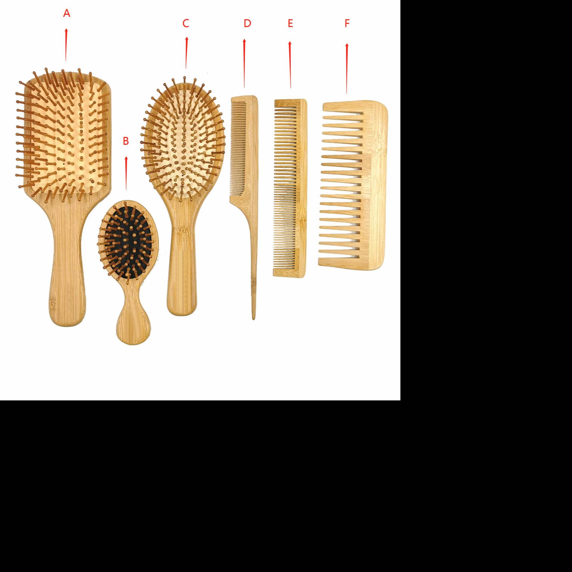 Amazon Hot-sell With Customized Long Handle Bamboo Detangling Massage Air Paddle Hair Brush