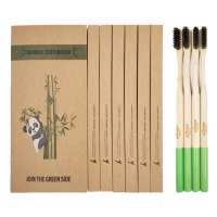 free sample luxury custom color moso  Eco- friendly Charcoal Bristles OEM Bamboo Toothbrush with Customized Packing and Logo