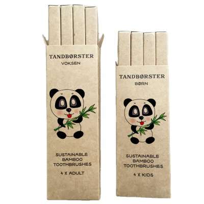 amazon hot selling 100% organic and reusable BPA free bamboo toothbrush with customized packaging