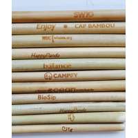 custom laser engraving logo cheap price natural bamboo straw for drinking