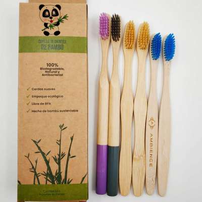 Eco friendly Custom logo Bamboo Toothbrush Set  reusable Bamboo Charcoal Toothbrush Reusable Organic