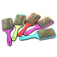 Large Square Paddle Hair Brush, Detangling Cushion Hairbrush, Rainbow Volume Hair Brush